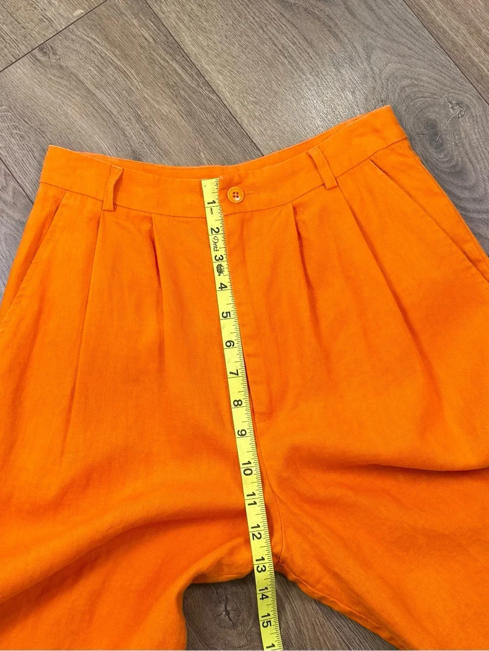 Reformation Vesta Wide Leg 100% Linen Citrus Orange Size 2